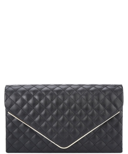 Quilt Pattern Design Envelope Clutch Bag HBG-104433 BLACK